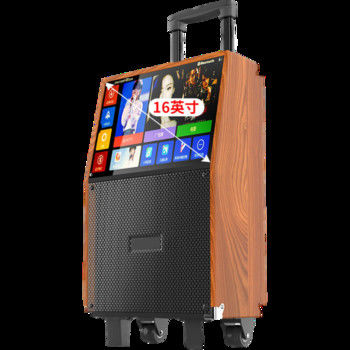 China trolley video speaker with screen High definition 15-inch wireless Mic/Bt video /10 inch bluetooth karaoke active sound supplier