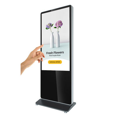 55inch inclined style kiosk stand pc touch screen lcd exhibition display supplier